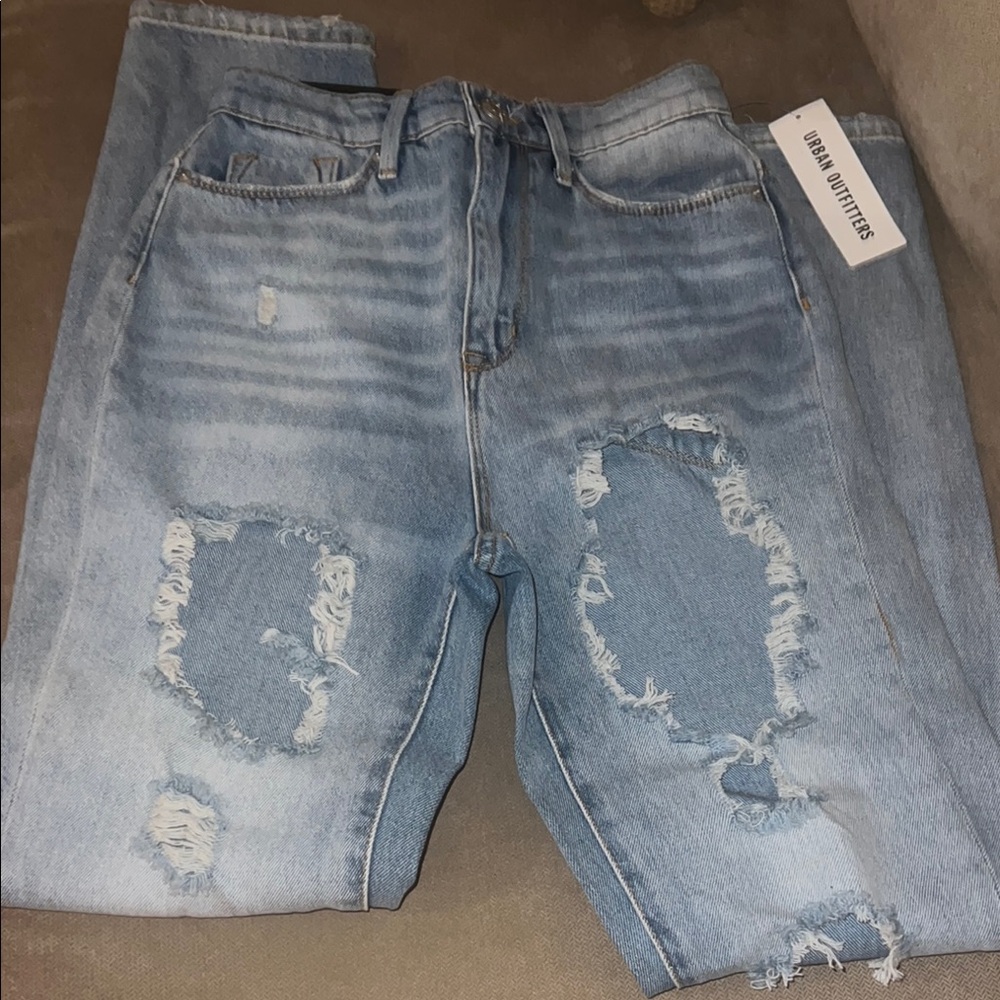 NWT Urban Outfitters Ripped Denim Jeans in Light Blue